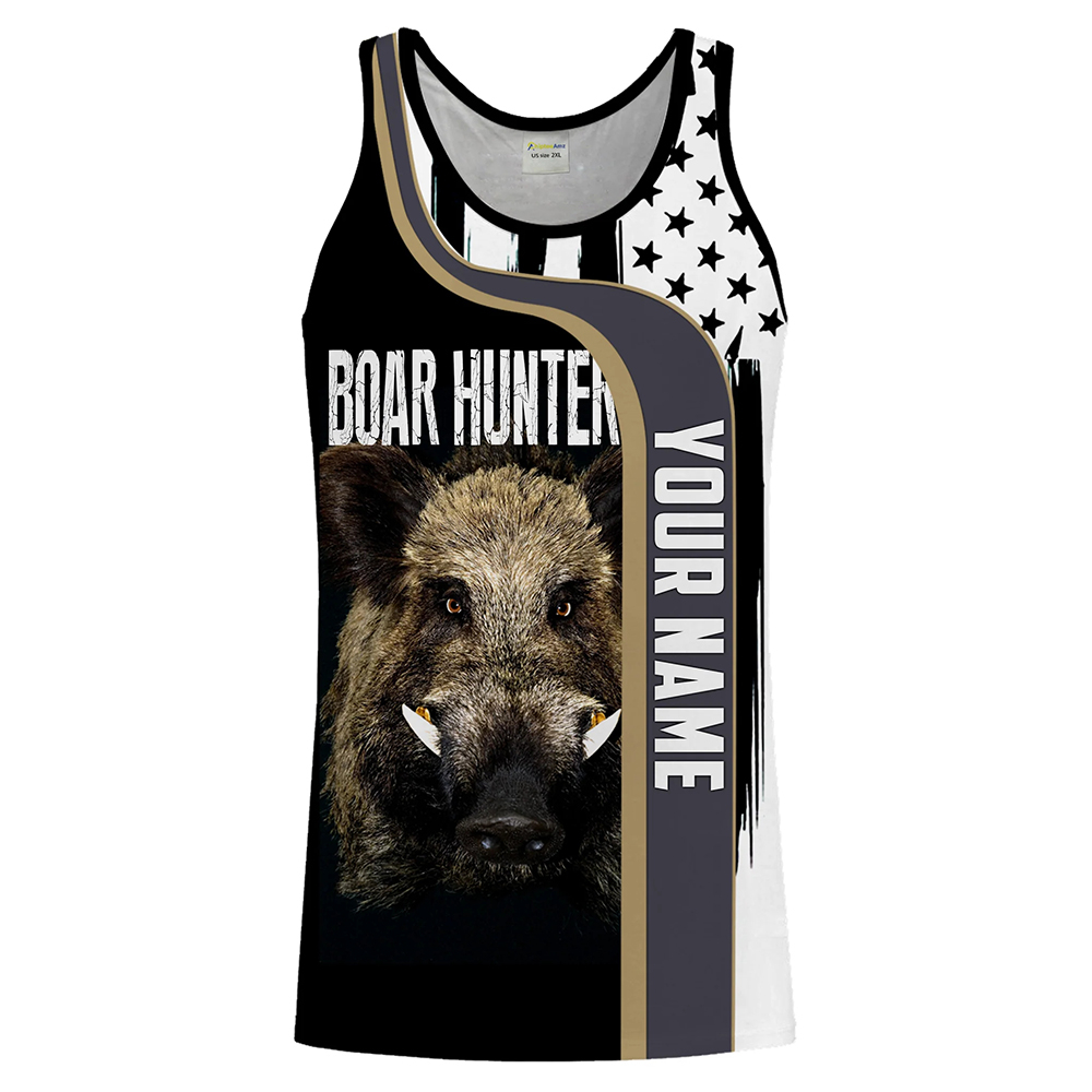 Custom Name Boar Hunter Tank T - Wildman Hunting & Outdoor Reviews review and price