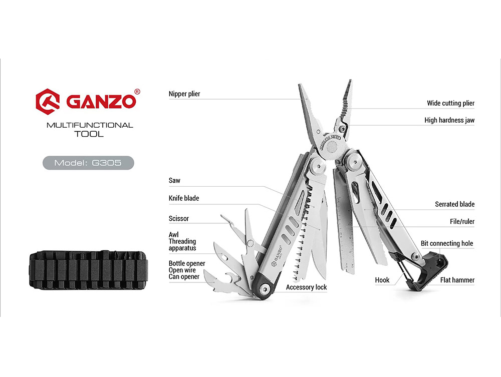 Ganzo G305 G305-B Multitools D - Knife Hunting Fixed Blade review and price